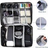 Kabeltas universele reiskabel organizer tas kubussen kabeltas, 2-laags waterdichte verstelbare kabelorganizer voor oplaadkabel mobiele telefoon, powerbank, USB-sticks, SD-kaarten