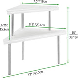 Keukenrek - keukenschappen/hoekrek/bergruimte voor keukenaccessoires - voor werkbladen en keukenkastjes - met 2 etages/metaal en roestvrij staal - mat wit