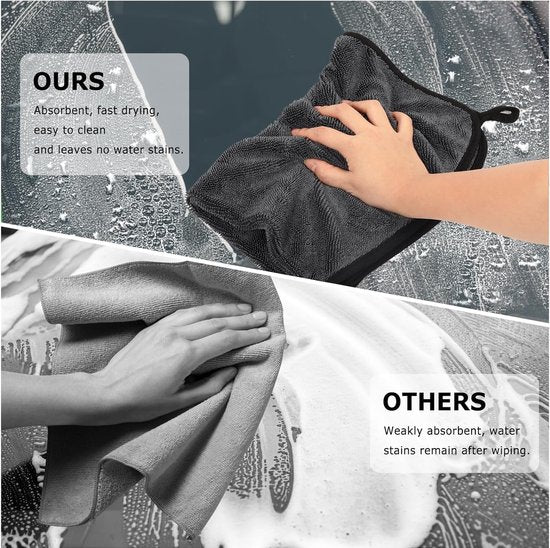 Droogdoeken, douche, set van 3 microvezeldoeken, droogdoek, pluis- en streepvrij, extreem absorberend, microvezeldoeken, handdoeken, 40 x 60 cm, voor verschillende gelegenheden