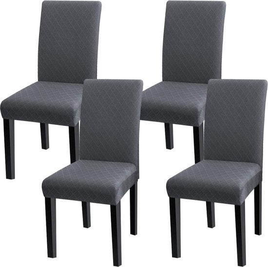 Stoelhoezen, set van 4 of 6 stuks, door stretchaandeel universeel te gebruiken, afneembare stoelovertrek, beschermhoes, voor thuis, in de eetkamer, maar ook voor een moderne bruiloft, decoratie hotel, restaurant