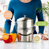 compostbak voor keuken, roestvrij staal, geurloze biologische bak