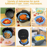 2 stuks Airfryer siliconen pot heteluchtfriteuse mand siliconen 5,7 inch herbruikbare universele airfryer-mand anti-aanbaklaag airfryer matten voor oven magnetron cake bakvorm