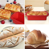 Set van 2 bakvormen voor het bakken van bakvormen, siliconen bakvorm, antiaanbaklaag, bakvorm, rechthoekig, voor zelfgebakken brood, cake, gehaktbrood, brownies, 27,5 x 21,5 x 6,5 cm