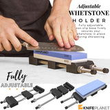 Whetstone Messenslijper Set - High-Density 1000/6000 Dual Grit Wet Waterstone voor messen Compleet met Honing Guide, Premium Holder Base en Angle Tool voor Chef Level Resultaten...