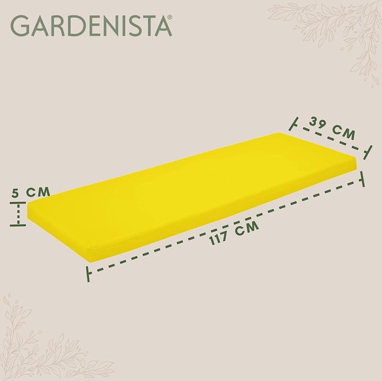 Tuinbankkussen, zitkussen, voor patio, meubels, 2-zits, waterafstotend, zacht en duurzaam materiaal, comfortabele en lichte vezelvulling, gemakkelijk te reinigen (geel)