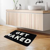 Krijg de Get Naked Badmat, vloermat, antislip, deurmat, voetmat, microvezel, badkamermat, badkuip, douchemat, badtapijt voor badkamerdecoratie (zwart en wit, 50x80 cm)