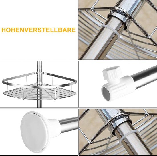 Telescopisch premium doucherek in hoogte verstelbaar badkamerrek - 190-280 cm