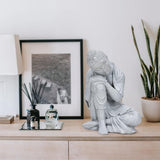 De Fengshui-decoratie heeft een lichtgrijze kleur Afmeting: 20 x 14,5 x 13,5 cm