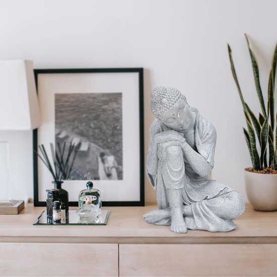 De Fengshui-decoratie heeft een lichtgrijze kleur Afmeting: 20 x 14,5 x 13,5 cm