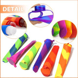 Set van 6 siliconen ijsvormpjes, ijslolly ijslollyvormpjes met deksel, herbruikbare siliconen ijsvormpjes, waterijslollykleuren, BPA-vrij, doe-het-zelf ijslollyvormpjes voor zelfgemaakte ijslolly's