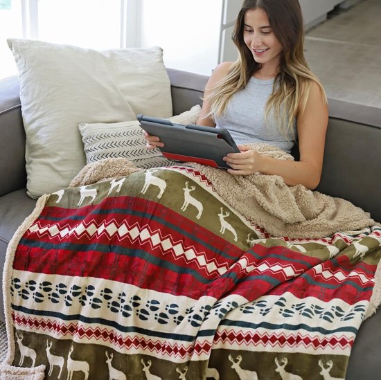 Waterafstotende buitendeken, kampeerdeken, compacte reisdeken met gesp, warm, zacht, ultralicht, winddicht voor picknick, reizen, buitenfestivals, thuis, marineblauw, 147 x 203 cm