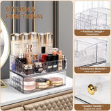 Make-up organizer, cosmetica-organizer, opslag met lade en 11 vakken, cosmetic skin care organizer, multifunctioneel voor slaapkamer, badkamer (transparant wit)