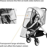 Regenbescherming voor kinderwagen, universele regenhoes voor buggy's en sportwagens met groot kijkvenster, goede luchtcirculatie, vrij van schadelijke stoffen, transparant