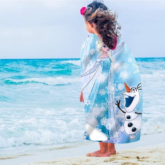 Strandhanddoek voor kinderen, strandhanddoek voor meisjes, microvezel badhanddoek, badhanddoek, EL-sa, strandhanddoeken voor zwemmen, strand, sauna, gym, reizen (100 x 150 cm)