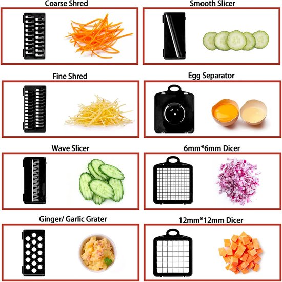 Multifunctionele groentesnijder, 15-in-1 mandoline, groenteschaaf, roestvrij staal, groentesnijder, handmatig, rasp voor groente- en uiensnijder, aardappelsnijder, komkommerschaaf, slahakker, zwart