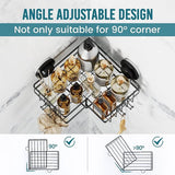 Corner Shower Caddy Suction Cup Shower Shelf No Drilling Shower Corner Basket Suction Heavy Duty Max Hold 10 kg for Bathroom & Kitchen Corner Shower Rack Black in Iron