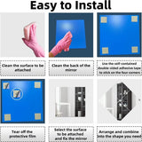 8 stuks zelfklevende tegelspiegels 20 x 20 cm, zelfklevende spiegeltegels spiegel van acryl decoratieve spiegel wanddecoratie (rechte hoek)