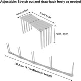 Set van 2 lades, ribjeshouders van roestvrij staal, verstelbare spareribs-houder, multifunctionele telescopische rek, demper, afdruiprek, accessoires voor keuken en grill