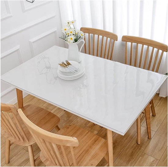 Doorzichtige tafelbeschermer 2 mm PVC veeg schoon waterdicht huis keuken 80x130 cm helder