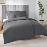 Beddengoed 135 x 200 cm, 4-delig, antraciet - dekbedovertrekken 135 x 200 cm, set van 2 met kussenslopen 80 x 80 cm, beddengoedsets 135 x 200 cm, van microvezel met ritssluiting, zacht, grijs