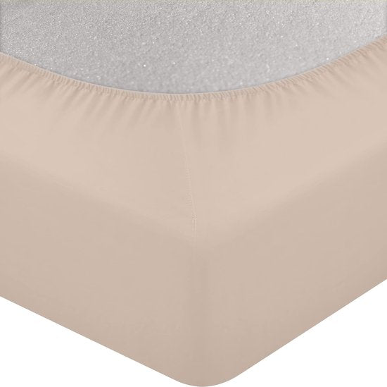 matrasbeschermer 180 x 200 cm, spanmatrasoplegger, diepe tas matrashoes rekt uit tot 38 cm (beige)