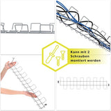 Kabelgoot horizontaal van staal, 72,5 x 16,5 x 8,7 cm - kabelafdekking, schroefbare kabelhouder, ondertafel kabelmand, kabelrooster - Zilver