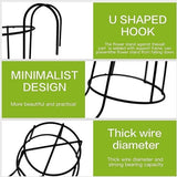 4-pack ronde hangende plantenbakken met reling bloempothouder metalen pot plantenmand plank container voor binnen buiten (zwart)