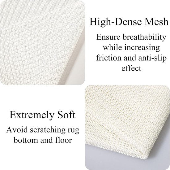 Antislipmat, antisliponderlaag, antislip, op maat te snijden, universeel voor tapijten (wit, 60 x 180 cm)