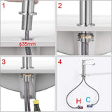 Badkamerkranen - Wastafelkraan met waterbesparende functie, G3/8 Inch aansluitingen | Enkele handgreep - Badkamerkraan, Comfort - Hoogte (103 mm), Chroom