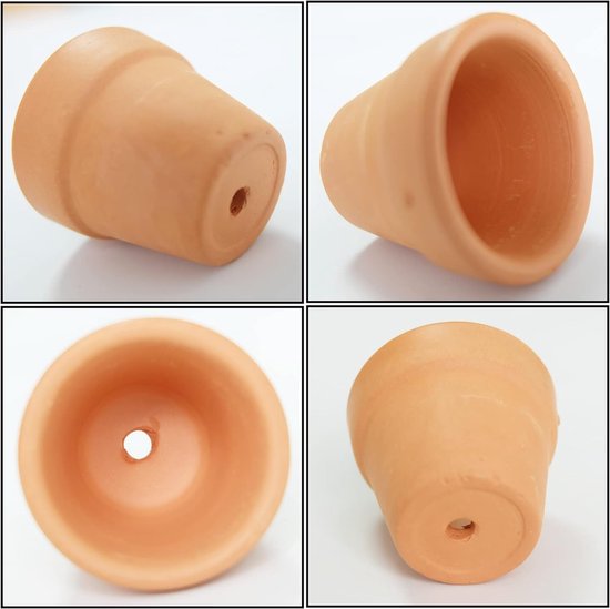 12 stuks terracotta vetplantenpotten, kleipotten, herbruikbare terracotta bloempotten, voor binnen en buiten, planten, handwerk, bruiloft (3 x 3 cm)