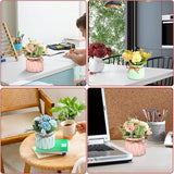 Kunstbloemen in pot, tafeldecoratie, bloemen, 3 stuks, kunstplanten met pot, kunstbloemen, pot, mini-nep-hortensia, kleurrijke kunstbloemen in pot voor thuis, party, bruiloft, tafeldecoratie