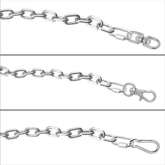 Quick Connect roestvrijstalen karabijnhaken - robuuste ovale D-vormige vergrendelingsclips voor buiten/binnen, kamperen en wandelen