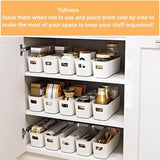 Opbergmand van kunststof, 30 cm, 6 stuks opbergmanden met handgrepen, kleine organizer voor badkamer, rek, keukenkast, rek (wit)