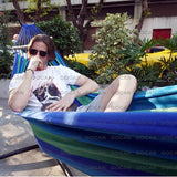 Hangmat 2 personen 220 x 160 cm totale lengte 330 cm belasting 300 kg canvas katoenen hangmat buiten voor tuin binnen kinderen balkon rood met afneembaar spreidstok