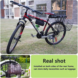 Opvouwbare fietsmand, roestbestendige afneembare fietsmand, eenvoudig te installeren op het voorstuur en de achterbank voor mountainbike-accessoires, framemand, fietstas, bagagerek