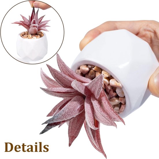 4 stuks kunstvetplanten, potplanten, kunstplanten in keramische pot, kleine kunstplanten zoals echt, binnen, thuis, tafel, kantoor, slaapkamer, thuis, badkamer, decoratie, kunstplant