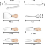 Bestekset voor worst- en kaasplank [20 stuks] - 4 botermessen, 3 kaasmessen, 1 kaasvork, 4 lepels, 4 vorken en 4 tangen - roestvrijstalen kaasmessenset - bestek van voedingskwaliteit
