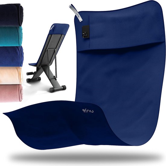 Fitnesshanddoek met tas, microvezel, extra groot en met omslag voor alle apparaten, sporthanddoek, fitnessstudio, absorberend, compact en sneldrogend, met geschenkverpakking, gymhanddoek