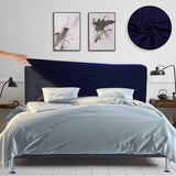 Bed Headboard Covers Stretch Bed Headboard Cover Stretchy Washable Thick Spandex All-Inclusive Dustproof Bed Headboard Cover for Double Bed Single Bed Head (150-170 cm, Dark Blue)