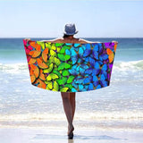 Strandlaken oversized vlinders XXXL 150x210 cm badhanddoek groot 100% microvezel handdoek stranddeken zomerhanddoeken