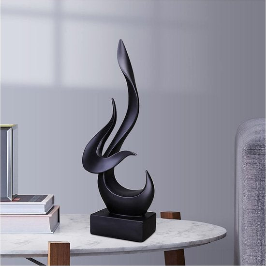 Moderne decoratieve sculptuur kunst zwarte vlam decoratief standbeeld, woonkamer slaapkamer decoratie sculpturen en figuren