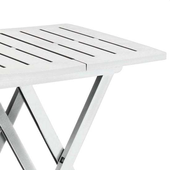 Klaptafel van kunststof, bijzettafel voor tuin, terras en balkon, ruimtebesparende tuintafel voor camping (01 x wit)