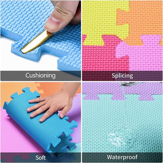 Eva Puzzelmat, speelmat voor kinderen, schuimrubber, verkrijgbaar in 12 kleurencombinaties, wit