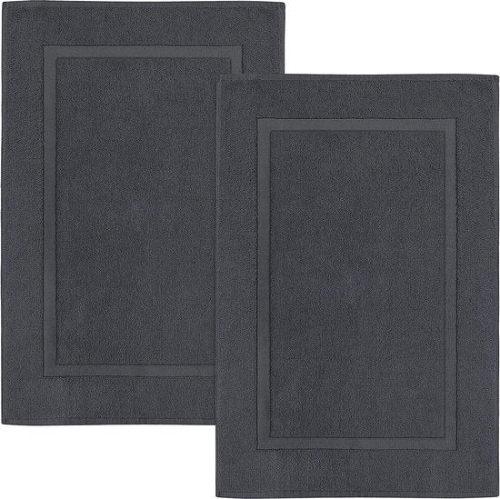 Set van 2 badmatten, salie-groene luxe badmatten van gekamd katoen, 53,3 x 86,4 cm