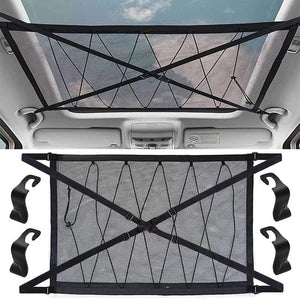 Bagagenet Auto - 90x65 Cm - Zwart - Universeel Dakopbergnet - Voor SUV, Camper, Vrachtwagen En Meer