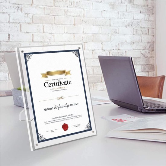 Acryl magnetische fotolijst voor staand, 13 x 18 cm, fotolijst voor verticaal of horizontaal staan, voor desktop, 2 stuks