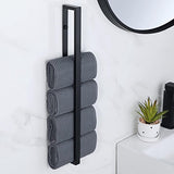 Handdoekenrek Zwart Handdoekrek Gastenhanddoekrek Wandgemonteerd roestvrijstalen badhanddoekrek voor badkamer en keuken 50CM