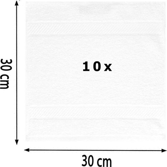 Palermo zeepdoekjesset - 10-delige set - handdoekenset - handhanddoeken - 30 x 30 cm wit