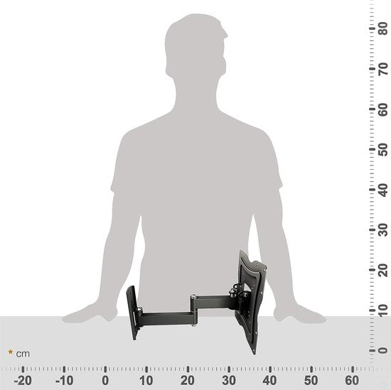 TV monitor wandmontage 19-47 inch, universele tv-behuizing S2322, telescopische vleugel, wand tv 32 inch+, tot 30 kg, max. VESA 200x200mm