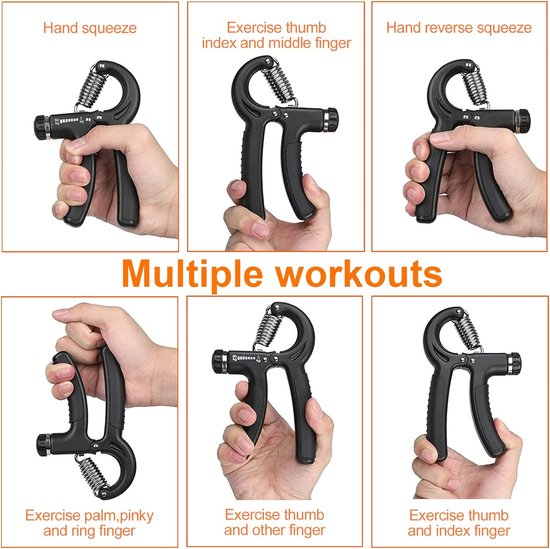 2 stuks Handtrainer, Vingertrainer, Onderarmtrainer, 5-60 kg verstelbare gripsterktetrainer, Handtrainingsapparaat, Vingergreep, Handtraining, Griptrainer voor krachttraining,